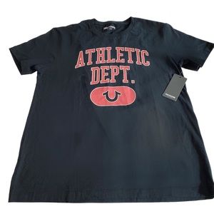 TRUE RELIGION NEW WITH TAGS JET BLACK ATHLETIC DEPARTMENT UNISEX T-SHIRT SIZE XL